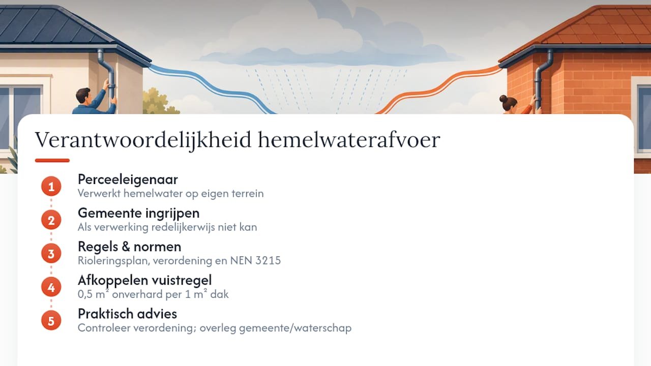 Schema met taken rondom regenwaterbeheer
