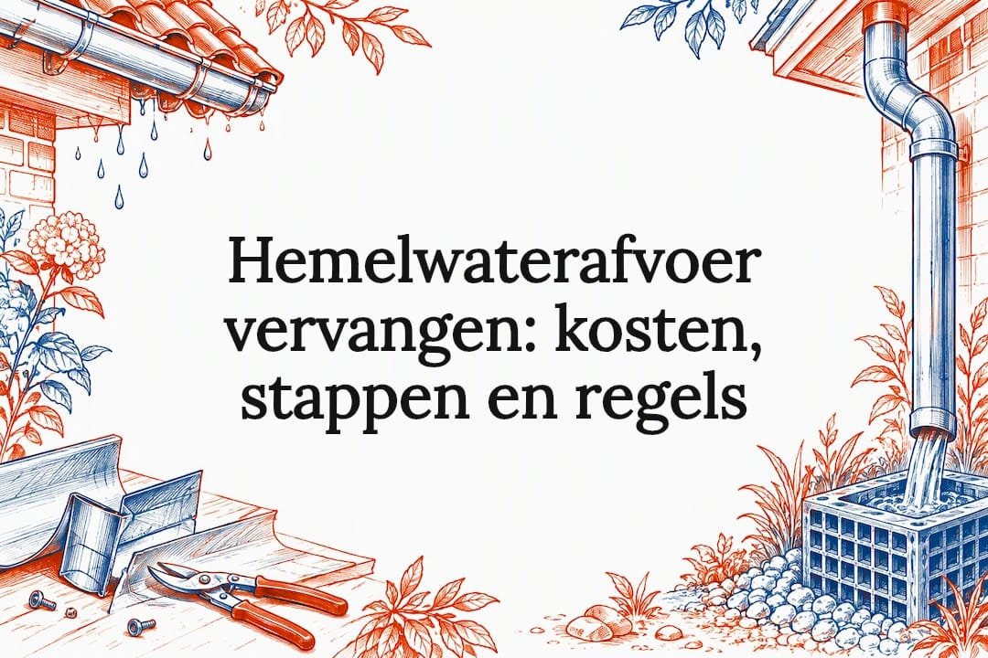 Decoratieve illustratie van regenwaterafvoer