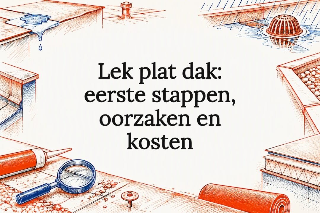 Decoratieve titelkaart met plat dak en waterdruppel