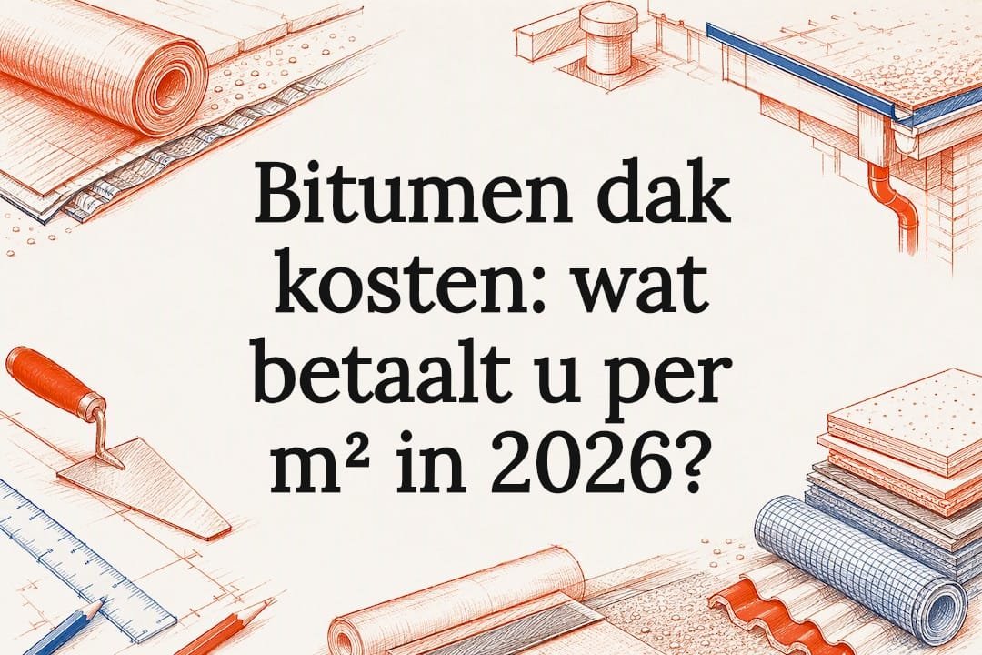 Sierlijke titelkaart met dakbedekkingsmaterialen