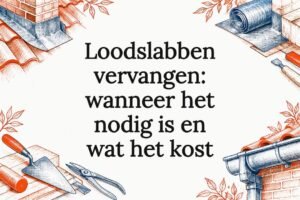 Decoratieve titelpagina met loodwerk en dakornamenten