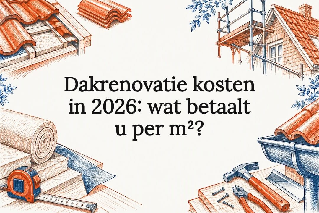 Sfeervolle schets van een dakrenovatie
