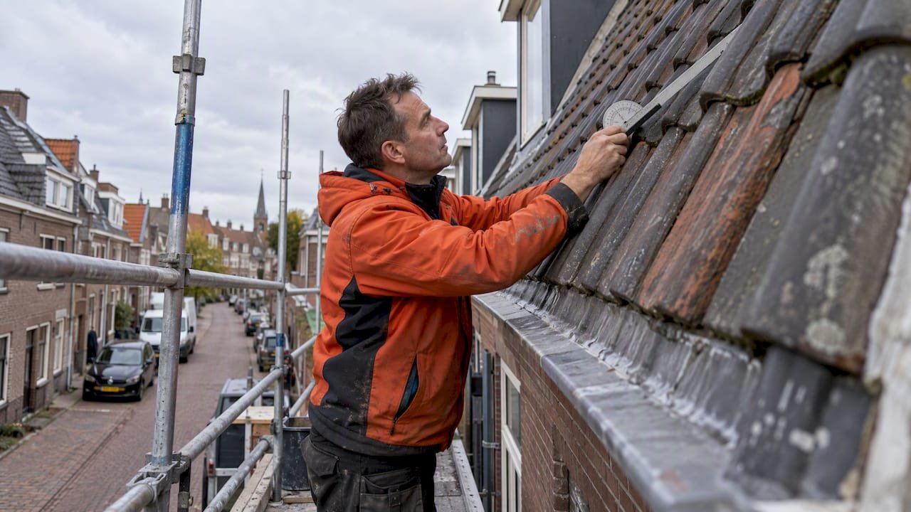 Dakdekker bepaalt hellingshoek bij een rijtjeshuis