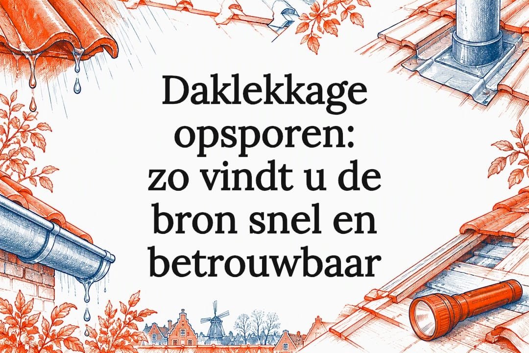 Titelkaart met dakdetails en regen