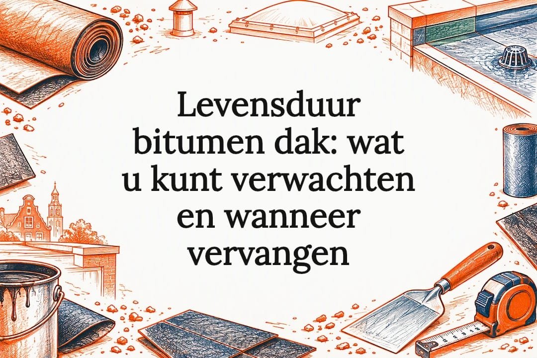 Titelkaart over de levensduur van bitumen daken