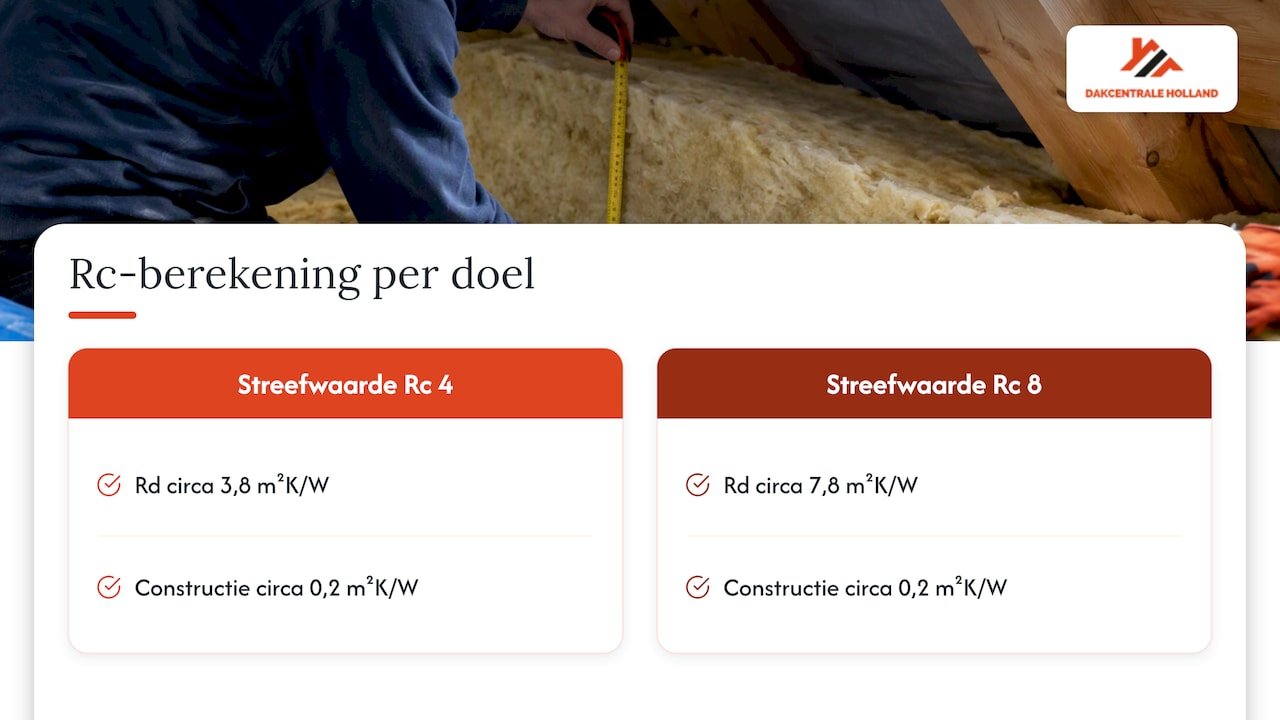 Vergelijking van Rd en Rc bij dakisolatie