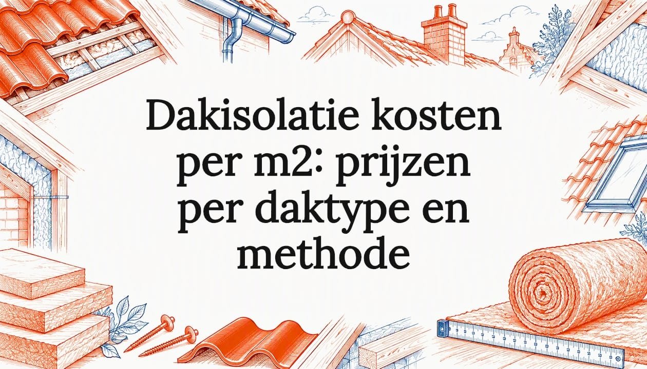 Handgetekende schets van dakisolatie rondom vrije titelruimte