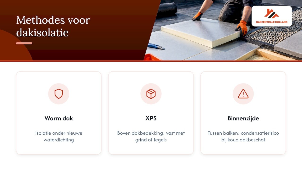 Vergelijking van drie methodes voor platdakisolatie