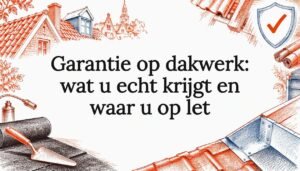 Titelkaart met tekeningen van dakbedekking