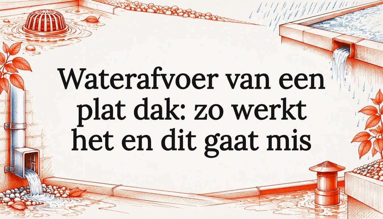 Titelkaart met tekeningen van dakafvoer